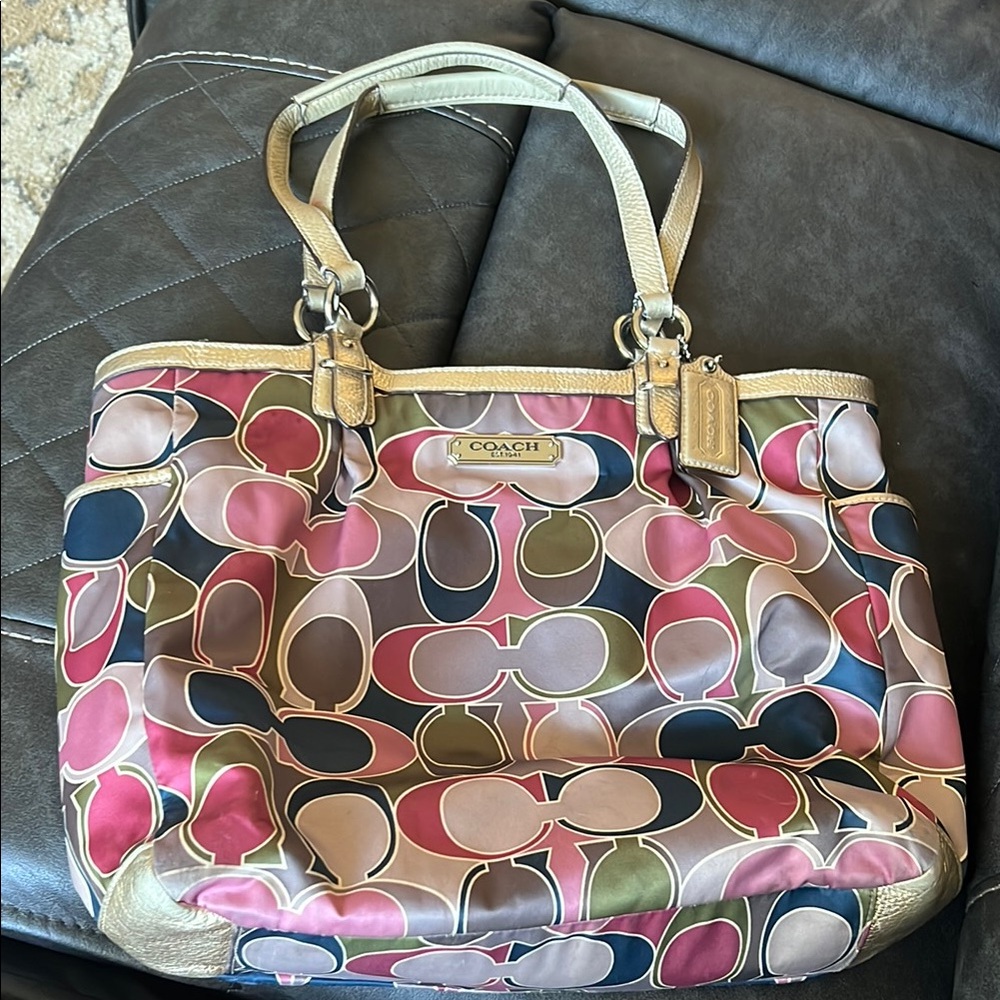Coach Colorful Signature Tote Bag